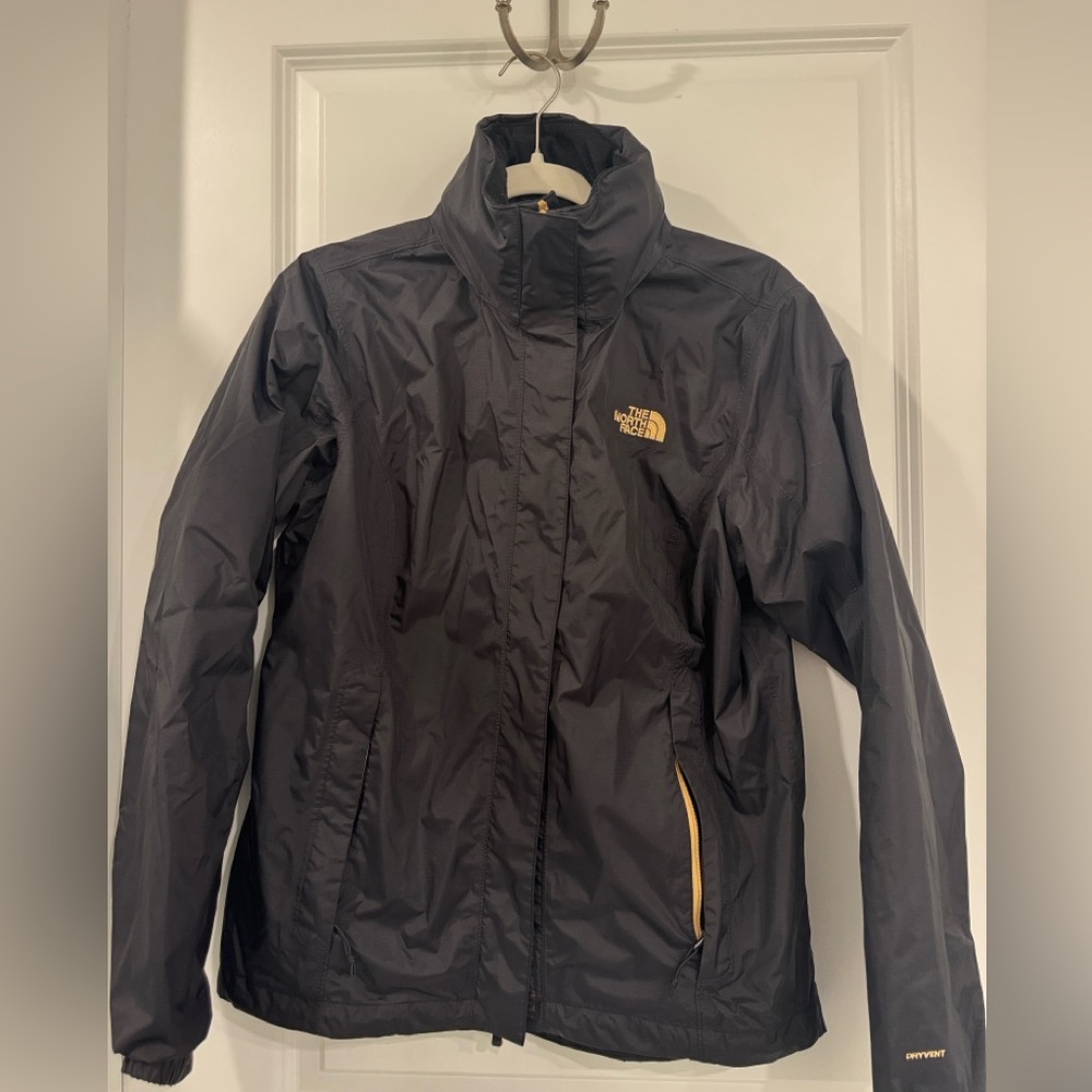 The North Face Black and Gold Jacket with hood